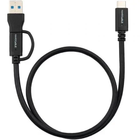 Nanocable Cable USB-C + USB-A/M a USB-C/M 3.2 Gen2 60W 4K 2m Nanocable Cable USB-C + USB-A/M a USB-C/M 3.2 Gen2 60W 4K 2m